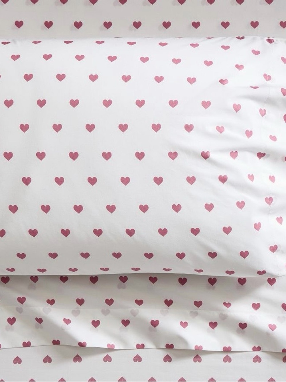 Pottery Barn Kids Organic Cotton Fitted Crib Sheet - Hot Pink Hearts